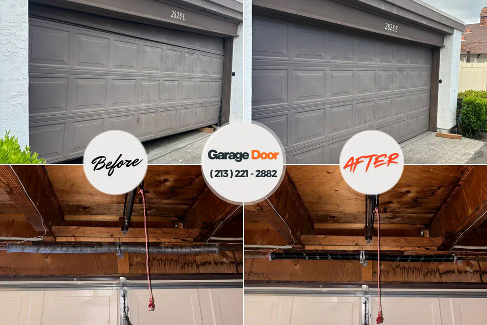 Before and after: garage door repair Purcellville, VA